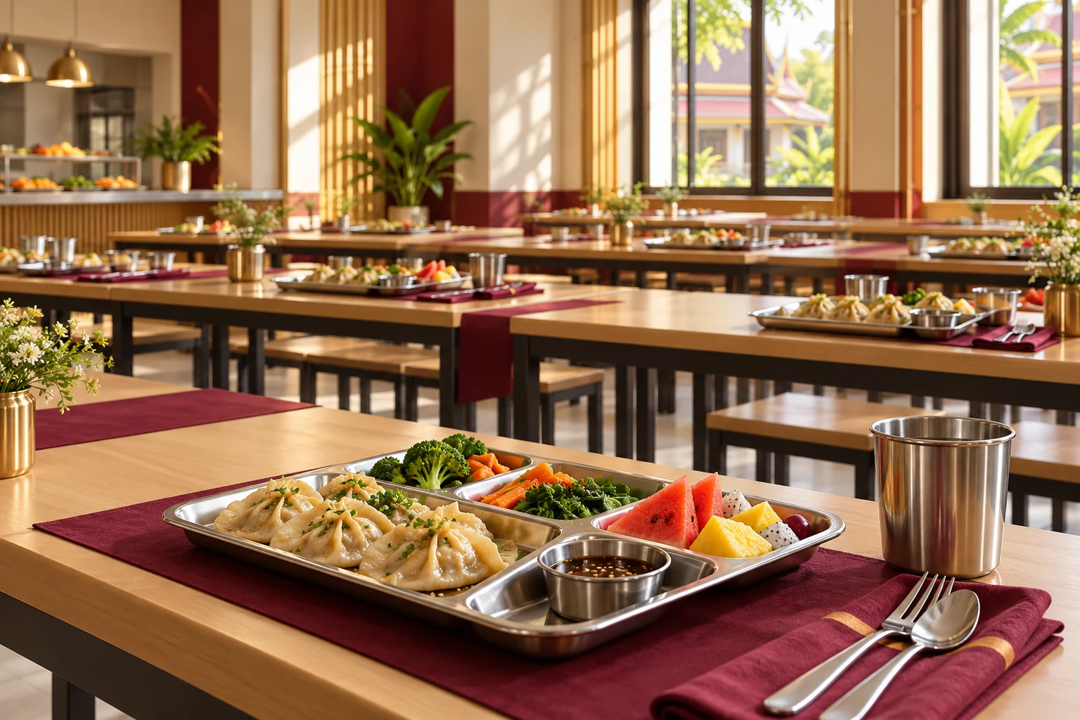 学校餐食场景示意图